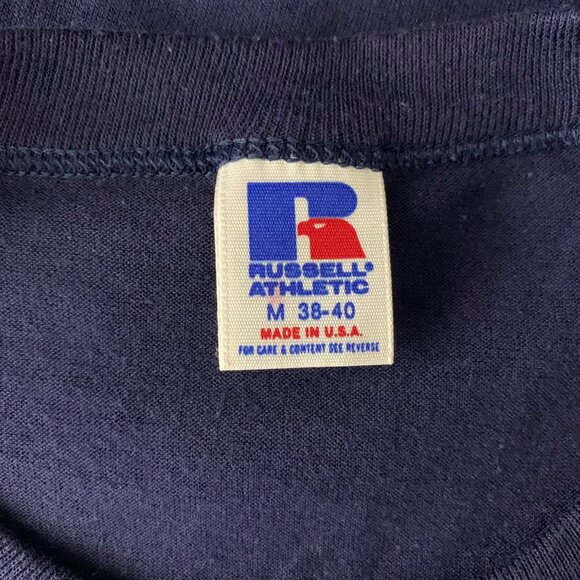 Vintage 80s Champs Pub Crewneck T Shirt M Blue Single Stitch Russell Eagle Tag - Picture 7 of 7